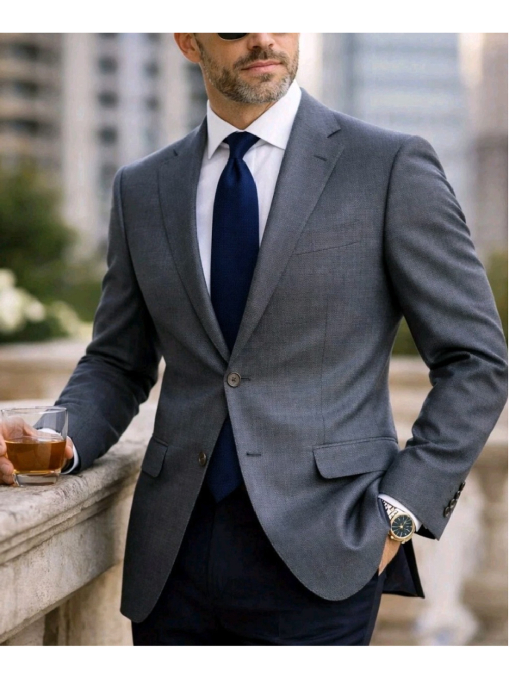 Lauren Ralph Lauren Men's 44S Navy 100% Wool Blazer Sport Coat Gold Buttons NWT